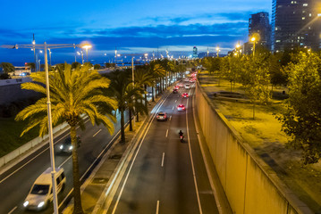 Barcelona, Spain, Street Scenes, Ring Road, Highway, in Port Forum Neighborhood,