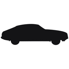 Silhouette of car on a white background