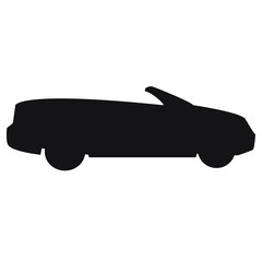 Silhouette of car on a white background