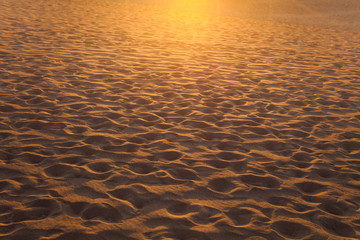 Sunset lights of the sand beach