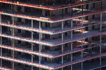 Fototapeta premium Construction of building in Los Angeles city 