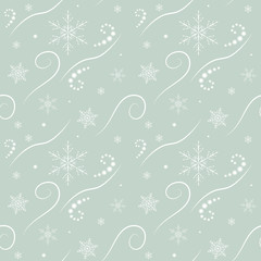 Seamless winter pattern with snowflakes. Vector illustration.