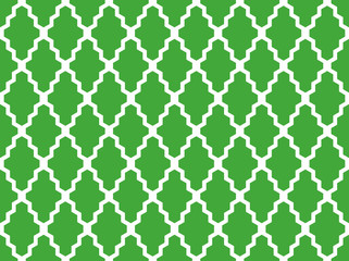 Seamless green and white moroccan geometric african pattern vector