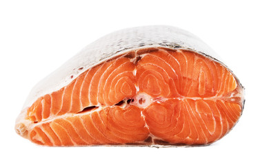 Piece of raw salmon isolated