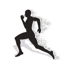 collapsing silhouette of the running athlete