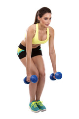 fitness woman on white background