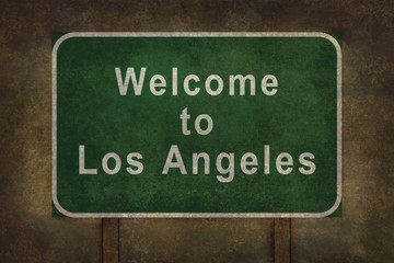 Welcome to Los Angeles, roadside sign illustration
