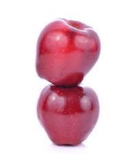 red apple on white background