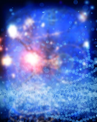Obraz premium Greeting card with a christmas tree and some sparkles