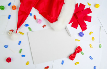 Christmas card  on letter background with decorations