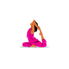 Womens Yoga. Healthy lifestyle. Vector Illustration.