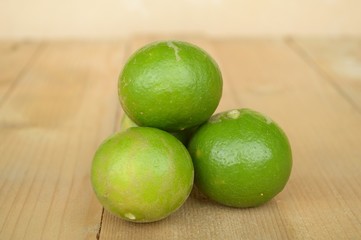  green lime on wood plank
