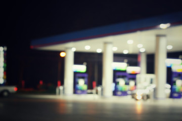 Blurred of gas station