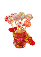 Fancy cake pops decorated for Valentine's day