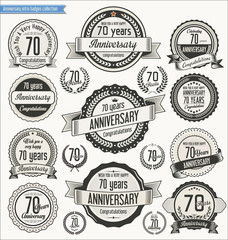 Anniversary retro badges collection