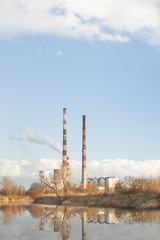 Fototapeta na wymiar Poland, Krakow, cogeneration plant