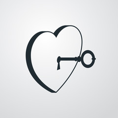 Icono plano amor sobre fondo degradado