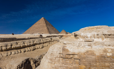 Fototapeta na wymiar Egypt. Cairo - Giza. General view of pyramids from the Giza Plat
