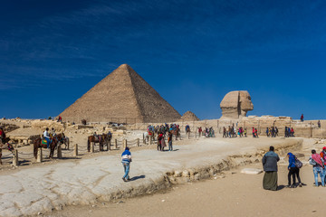 Egypt. Cairo - Giza. General view of pyramids from the Giza Plat