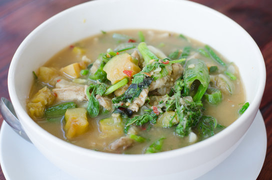 A kind of Thai curry name Kang Om kai, thick soup made from spic