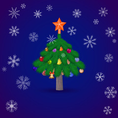christmas spruce tree . Vector illustration.