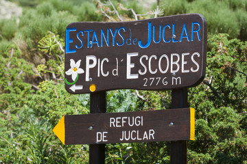 Signs for the Hikers in Andorra