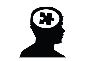 Puzzle in head looking to right