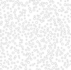 Dashed random outline bubbles seamless pattern background. Black