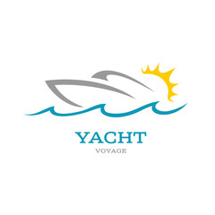 Yacht club logo. Sea or ocean trip adventure concept symbol.