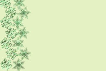 Christmas copyspace design with snowflakes pattern on light green background