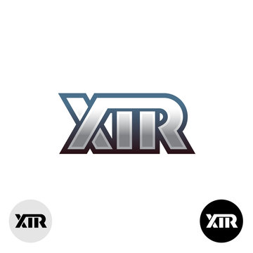 X, T and R letters sport font ligature logo
