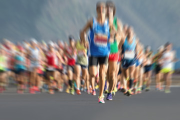 Marathon runners in the race,abstract