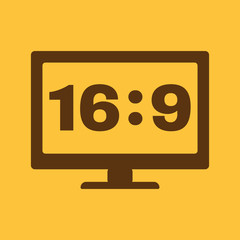 The aspect ratio 16 9 widescreen  icon. Tv and video symbol