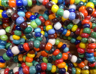 Many colorfull glass beads