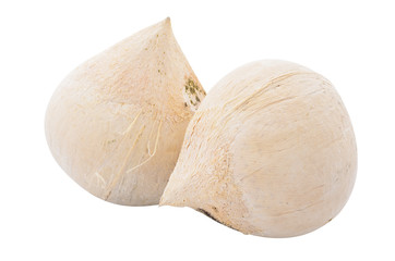 Young coconut on white background