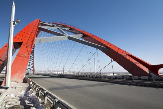 Red Bridge Across A River