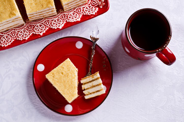 Cake with white cream