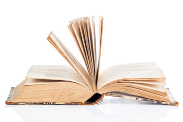 open book on white background.  old book