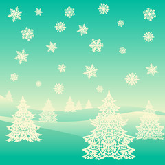 Merry Christmas ornament landscape