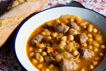 Chickpea stew with meat