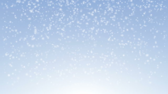 Snow falling loop animation on blue gradient background