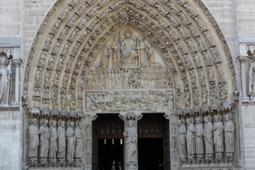  Paris, Notre Dame Cathedral - Central portal of the west front, depicting the Last Judgment