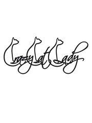 cool logo design crazy cat lady text girl