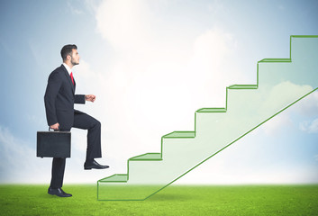 Fototapeta premium Stepping up a staircase