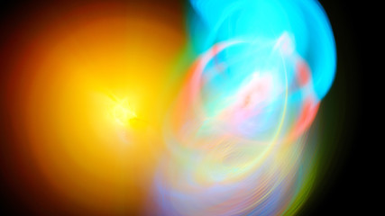 The explosion supernova. Bright Star Nebula. Distant galaxy. Abstract image. Fractal Wallpaper on your desktop. Digital artwork for creative graphic design. Format 16:9 widescreen monitors