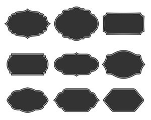 Set vector monochrome vintage frames.