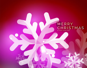 Vector Merry Christmas abstract background, snowflakes in the air