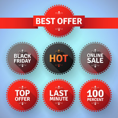 Modern round promotion badges. EPS10. 