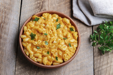 Pasta with pumpkin and cheese creamy 