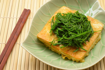 Fried tofu vegetable vegetarian food